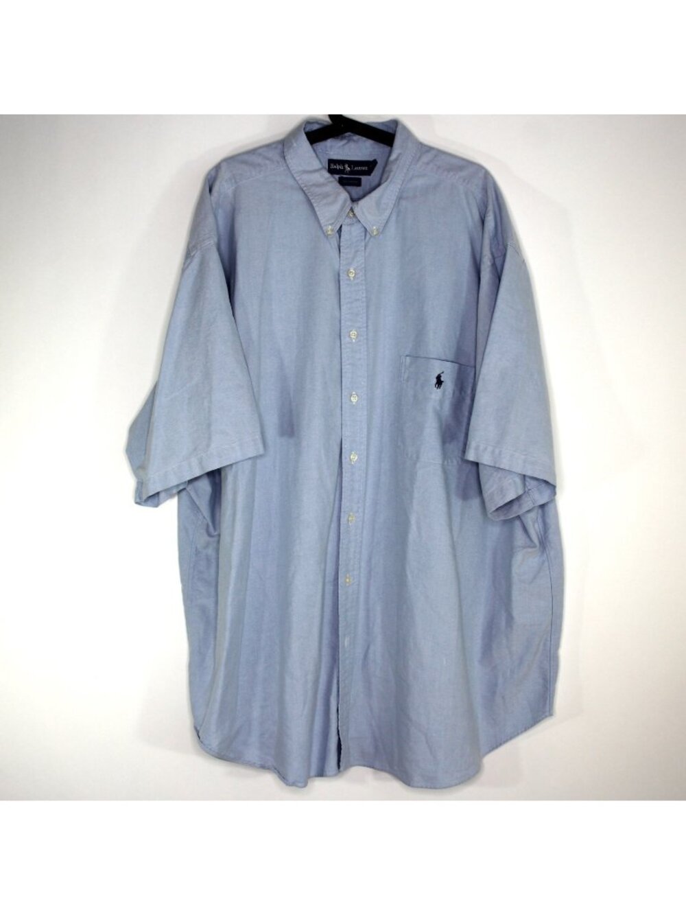 Ralph Lauren Mens 4XB 4XL Big Blue Button Up Shirt K723